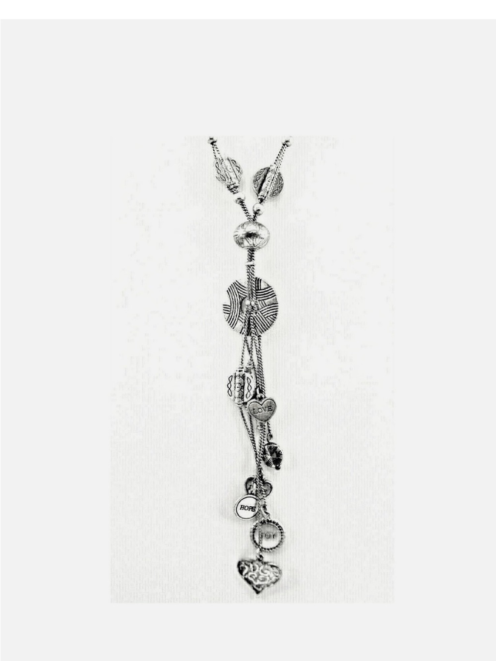 Lia Sophia Silver Multi-Charm Layered Pendant Necklace